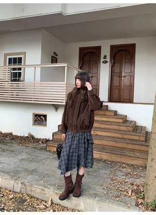 irregular plaid skirt