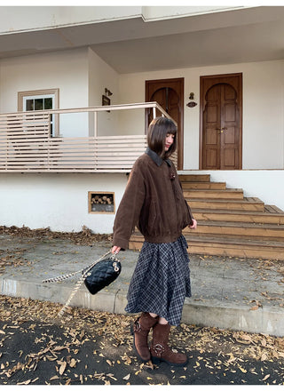 irregular plaid skirt