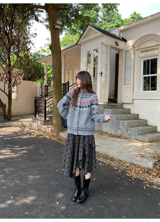 irregular plaid skirt