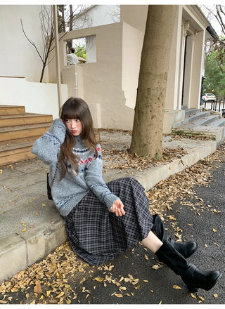 irregular plaid skirt