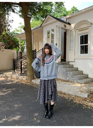 irregular plaid skirt