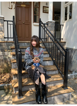 irregular plaid skirt