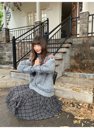 irregular plaid skirt