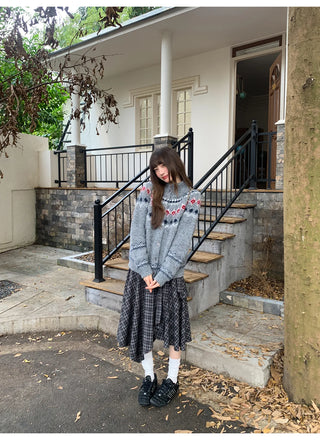 irregular plaid skirt