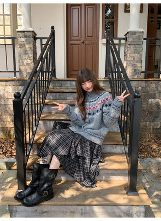 irregular plaid skirt