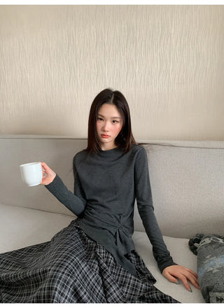 irregular plaid skirt