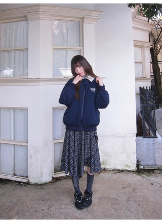 irregular plaid skirt