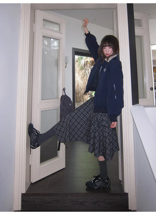 irregular plaid skirt