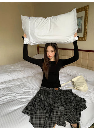 irregular plaid skirt