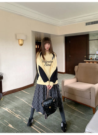 irregular plaid skirt