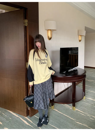 irregular plaid skirt