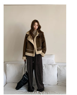 lace-up striped pants