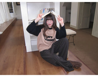 lace-up striped pants