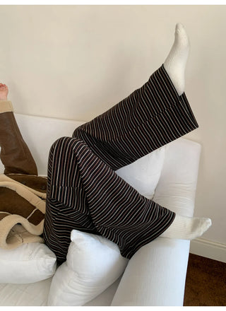 lace-up striped pants