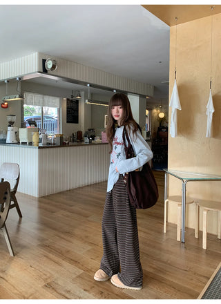 lace-up striped pants