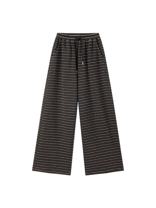 lace-up striped pants