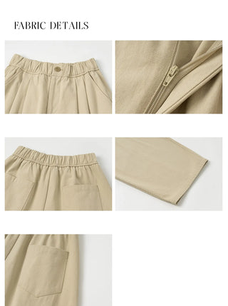 solid color pleated pants