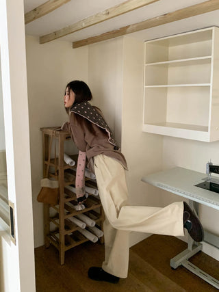 solid color pleated pants