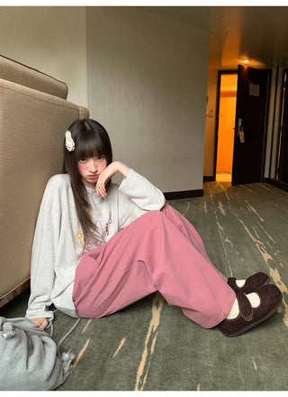 solid color pleated pants