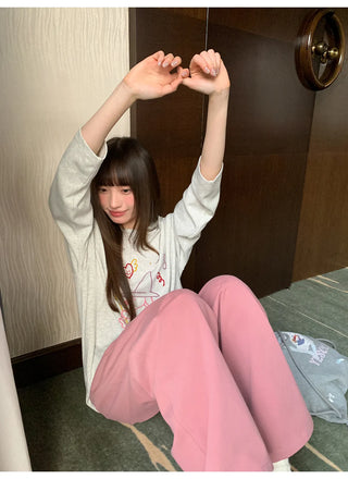 solid color pleated pants