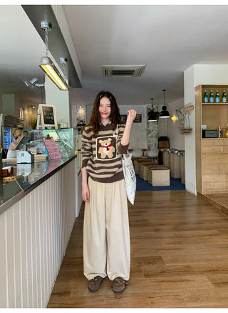 solid color pleated pants