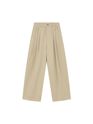 solid color pleated pants