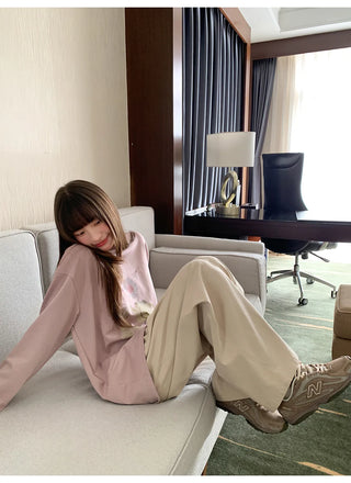 solid color pleated pants