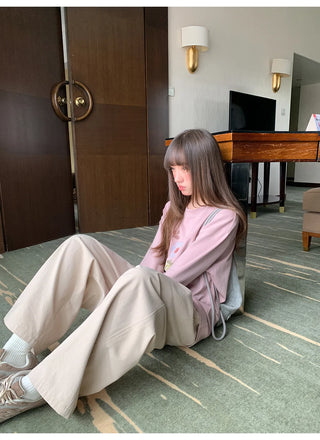 solid color pleated pants