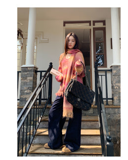 gradient striped sweater