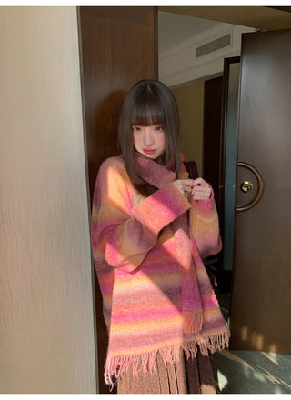 gradient striped sweater