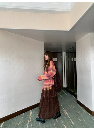 gradient striped sweater