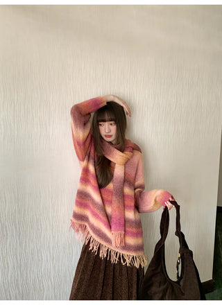 gradient striped sweater