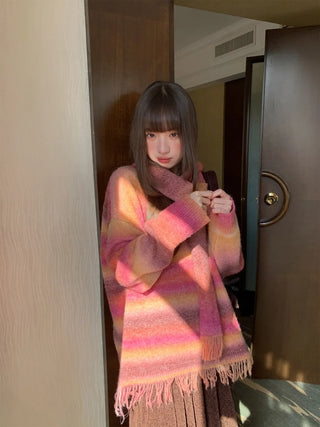 gradient striped sweater
