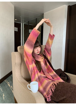 gradient striped sweater