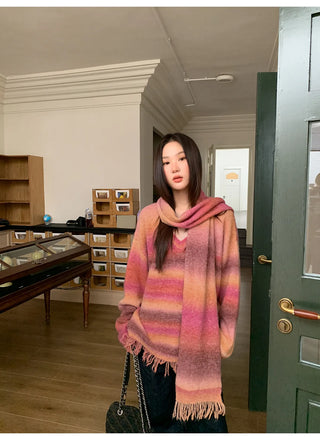 gradient striped sweater