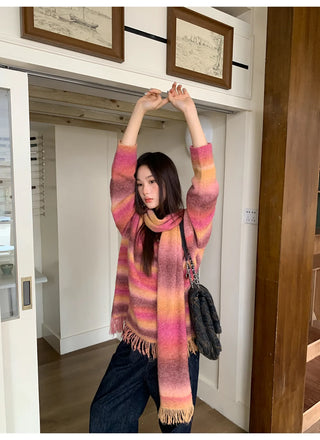 gradient striped sweater