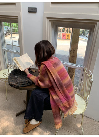 gradient striped sweater