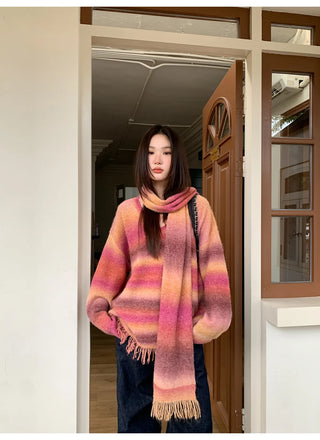 gradient striped sweater