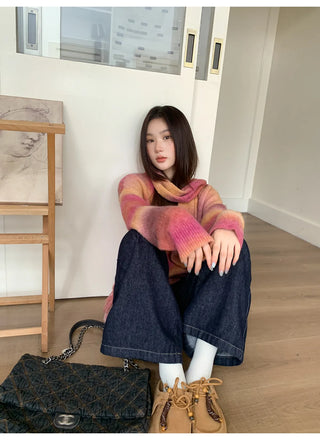 gradient striped sweater