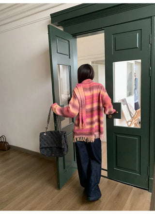 gradient striped sweater