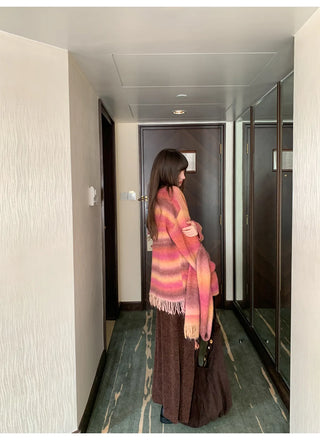 gradient striped sweater