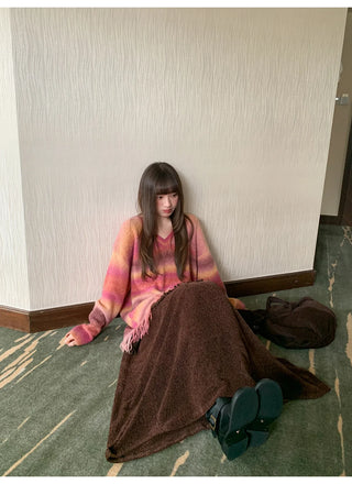 gradient striped sweater