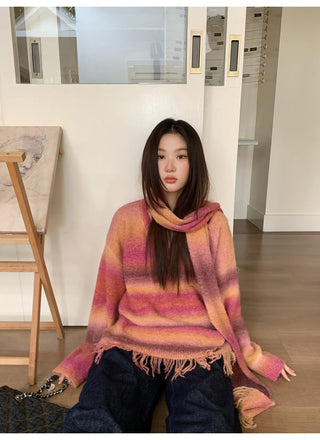 gradient striped sweater