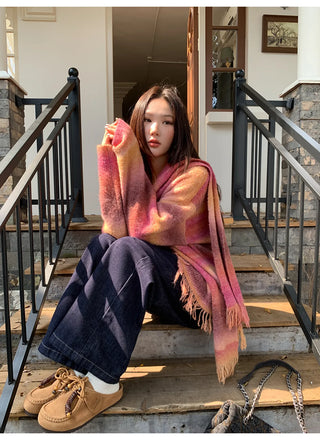 gradient striped sweater