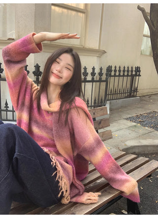 gradient striped sweater