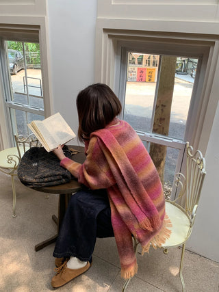 gradient striped sweater