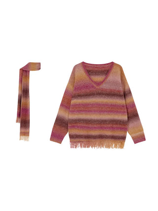 gradient striped sweater