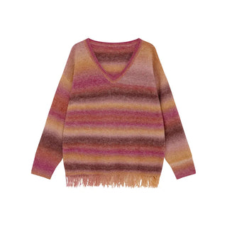 gradient striped sweater