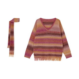gradient striped sweater