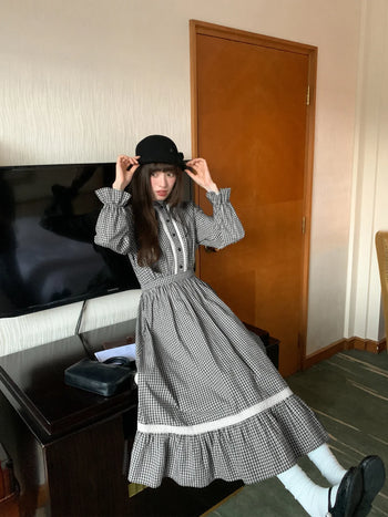 plaid long dress